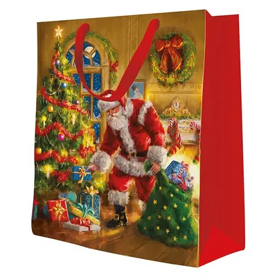 Torebka Ozdobna Standard (20x25x10cm) Santa is Here /Paw