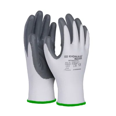 Rękawice Donau Safety Nitrile 01 Kat. II Rozm. 11 Szare /DONAU SAFETY