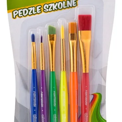 Pędzelki Szkolne 6 Rozmiarów Blister / Cricco CR363B6
