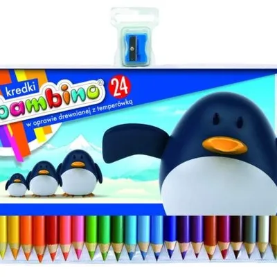Kredki Bambino 24 kol. w Drewnie + Temper. /St.Majewski