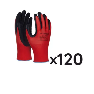 Rękawice Donau Safety Super Latex Kat. II Rozm. 11 Czerwone /DONAU SAFETY 120 szt.