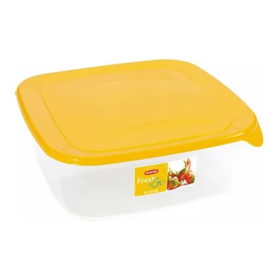 Pojemnik Na Żywność Kwadratowy Fresh&Go 2,9L Żółty Transparentny / Curver 182282