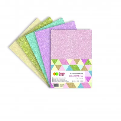 Pianka Dekoracyjna A4 5szt. Brokat Pastel Mix /Happy Color