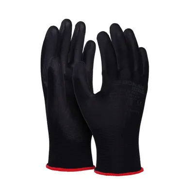Rękawice Donau Safety Pu Black Kat. II Rozm. 6 Czarne /DONAU SAFETY