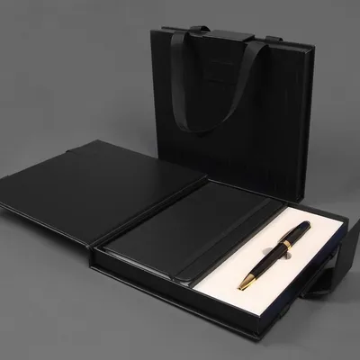 Zestaw Premium Długopis + Notes + Etui Symphony Czarno-Złoty /Cresco
