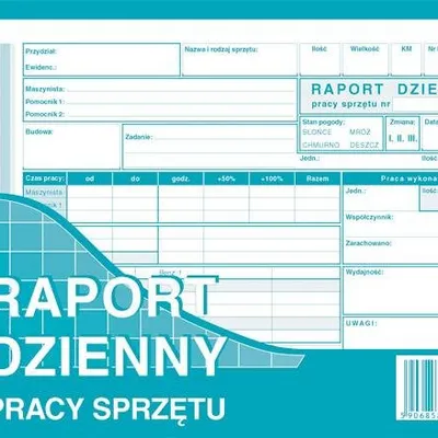 Raport Dzienny Pracy Sprzętu A5 Offset 790-3 /MiP