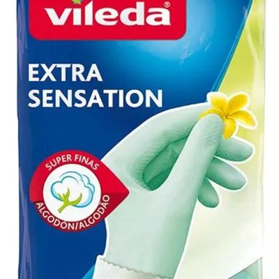 Rękawice Gumowe Vileda Extra Sensation M Zielone