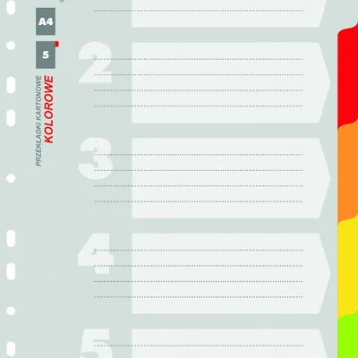 Przekładki Pap. A4 Kolorowe 5k /Office Products/Dox