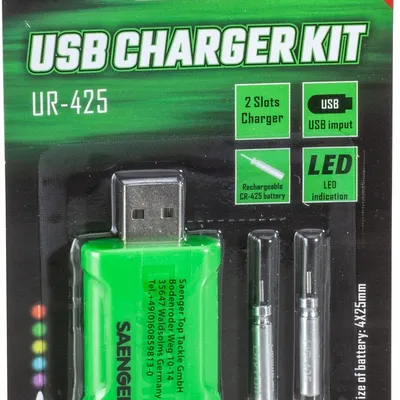 Baterie do spławików z ładowarką Saenger USB Charger Kit UR-425