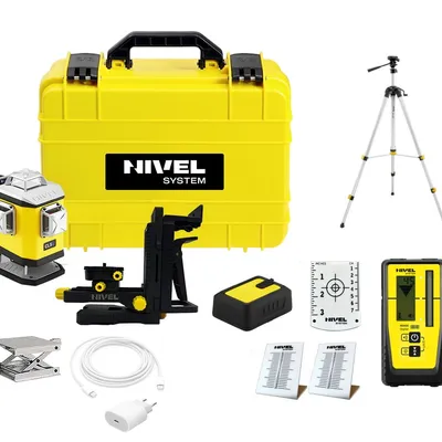 Nivel System CL5V LASER KRZYŻOWY FIOLETOWY 5x360 Zestaw ze statywem SJJ-M1 EX i odbiornikiem RD800