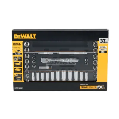 DWMT45400-1 DEWALT ZESTAW GRZECHOTEK 37 ELEMENTÓW Z OTWOREM 3/8", SAE/MM