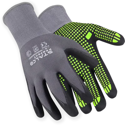 Rękawice Nylonowe Ochronne STALCO NITRILE FLEX DOTS roz.10