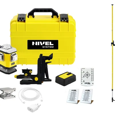 Nivel System CL5V LASER KRZYŻOWY FIOLETOWY 5x360 Zestaw z tyczką rozporową LP-36