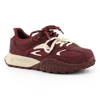 Bordowe Sneakersy SCAVIOLA SC S-438 RED- HURT