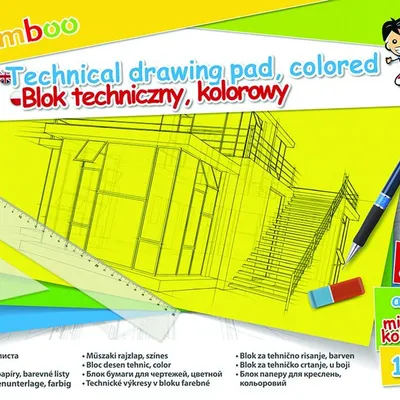 Blok Techniczny Gimboo A3 10 Kart. 150Gsm Mix Kolorów