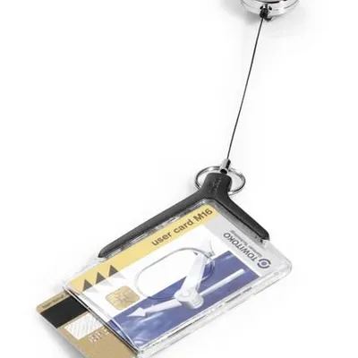 Identyfikator Na Dwie Karty z Mechanizmem Ściągającym Cardholder De Luxe Pro 54x85mm 10szt. Antracytowy /Durable 830858