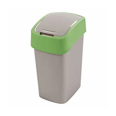 Kosz na śmieci 10L Flip Bin Srebrno-Zielony /Curver 190172