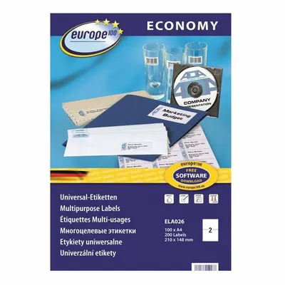 Etykiety Samoprzylepne Economy Europe100 by Avery 210x148 2/A4 A'100 No.ELA026