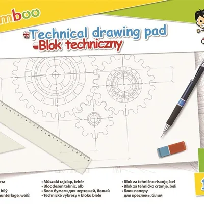 Blok Techniczny Gimboo A3 10 Kart. 150Gsm Biały