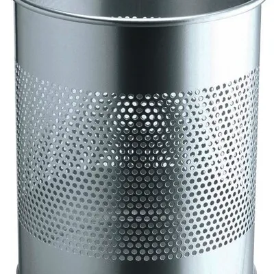 Kosz Na Śmieci Metalowy Okrągły 15 Litrowy P:165mm Srebrny /Durable 331023