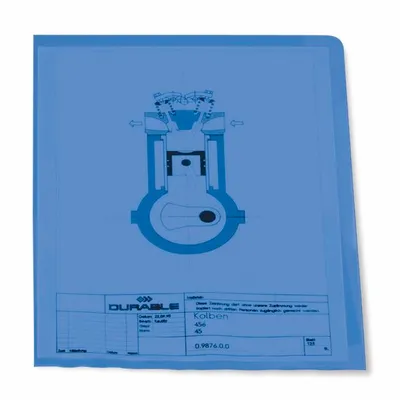 Obwoluta L PP A4 0,15mm 50szt. Niebiesko-Przezroczysta /Durable 233906