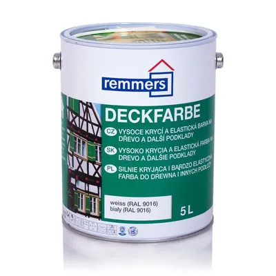Remmers Deckfarbe 5 L Biały Farba silnie kryjąca | 3600 (RAL 9016)