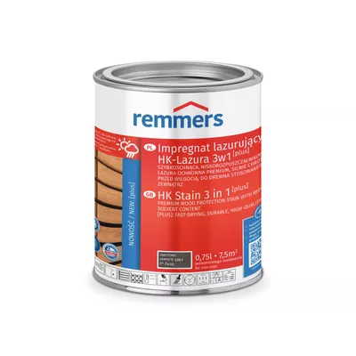 Remmers HK-Lazura 3w1 Plus Grafitowy 0,75 L – impregnat do drewna zewnętrznego