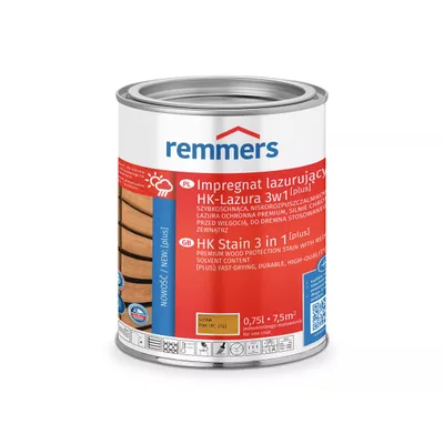 Remmers HK-Lazura 3w1 Plus Sosna 0,75 L – impregnat do drewna zewnętrznego