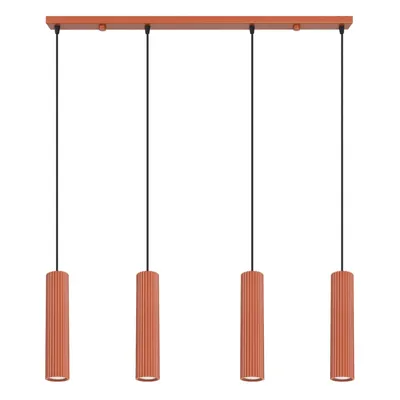 Lampa wisząca KARBON 4L ochra czerwona