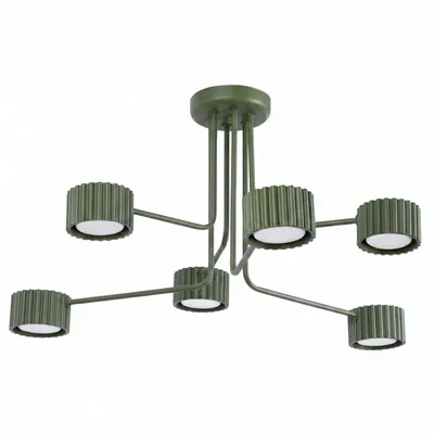 Żyrandol AURA 6 zielony oliwkowy Gx53