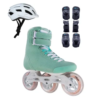 Zestaw Rolki Powerslide Pheme Mint 100 + kask + ochraniacze