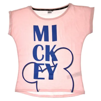 Różowy T-shirt młodzieżowy Myszka Miki