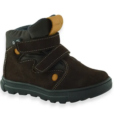Skórzane modne buty chłopięce na jesień RenBut Ren Tex 23-3346-1506 Brąz