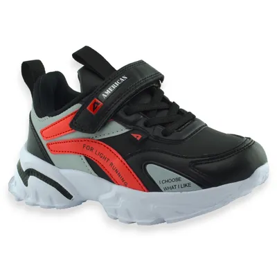 Sportowe buty chłopięce American Club BS21/22 Black/Red