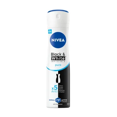 NIVEA Black&White Invisible Pure antyperspirant w sprayu dla kobiet 150 ml