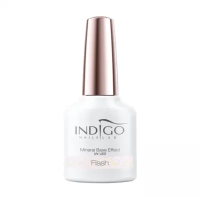 Indigo Mineral Base Effect lakier hybrydowy 3w1 mineralna baza z efektem Flash 7 ml