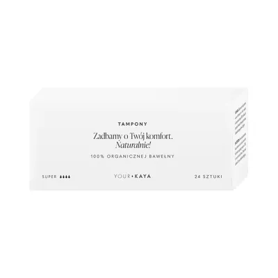 YOUR KAYA TAMPONY Z BAWEŁNY ORGANICZNEJ SUPER 24 SZTUKI