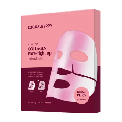 EQQUALBERRY Collagen Pore-Tight Up hydrożelowa maska do twarzy zwężająca pory 4 x 30 g