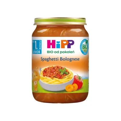 HIPP Bio obiadek w słoiczku Spaghetti bolognese po 1 roku 250 g