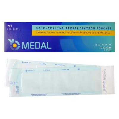 Medal samoprzylepne torebki do sterylizacji 70x230mm 200 sztuk