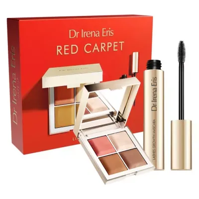 Dr Irena Eris Red Carpet zestaw do makijażu paletka Design&Define 20 g + tusz do rzęs Lashes Growth 9 ml
