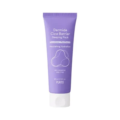 PURITO DERMIDE CICA BARRIER SLEEPING PACK KREM REGENERUJĄCY NA NOC Z WĄKROTĄ AZJATYCKĄ 80ML