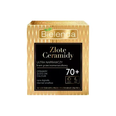 Bielenda Złote Ceramidy ultra naprawczy krem przeciwzmarszczkowy na dzień i na noc 70+ 50 ml