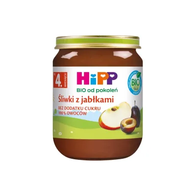 HIPP Bio deserek w słoiczku dla dzieci po 4 miesiącu Śliwki z jabłkami 125 g