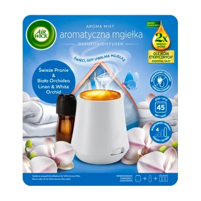 Air Wick automatyczny dyfuzor zapachowy + wkład Świeże Pranie & Biała Orchidea 20 ml