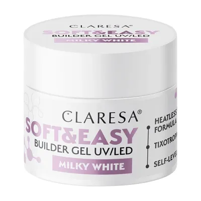 Claresa Soft & Easy żel budujący Milky White 90 g