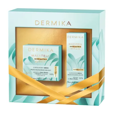 Dermika Maestria Skin Matrix zestaw prezentowy krem przeciwzmarszczkowy 60+ 50 ml + serum przeciwzmarszczkowe 15 ml