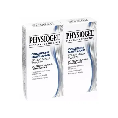 Physiogel Hypoallergenic Codzienne Nawilżanie żel do mycia twarzy dla skóry suchej 2 x 150 ml