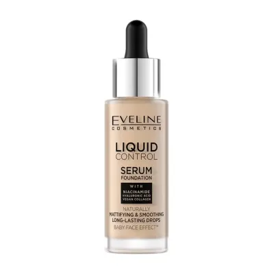 Eveline Cosmetics Liquid Control HD matujący podkład do twarzy z niacynamidem 015 Light Vanilla 32 ml
