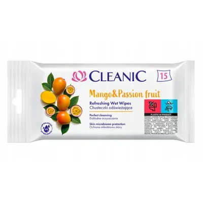 Cleanic odświeżające chusteczki Mango & Passion Fruit 15 sztuk